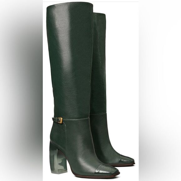 Tory Burch Banana Heel Buckle Boots NEW - Picture 1 of 7